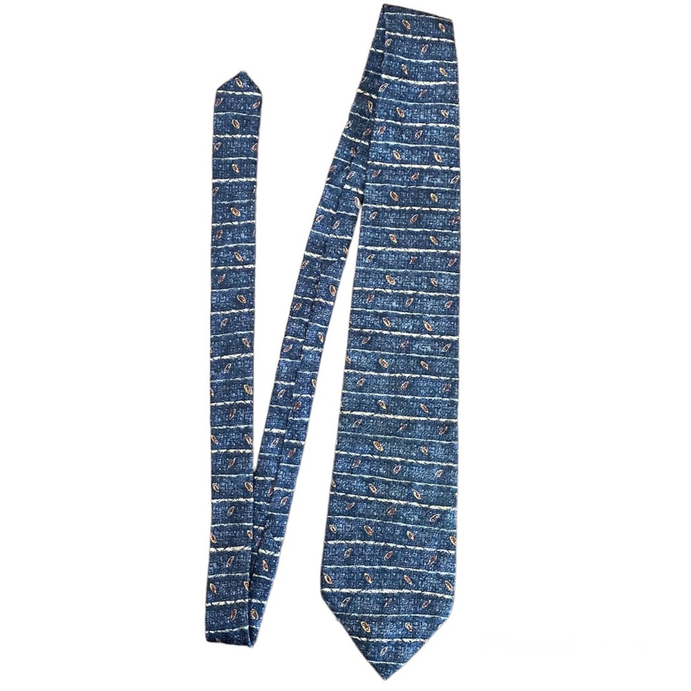 Villa Bugatti Navy Blue Neck Tie 100% Italian Silk